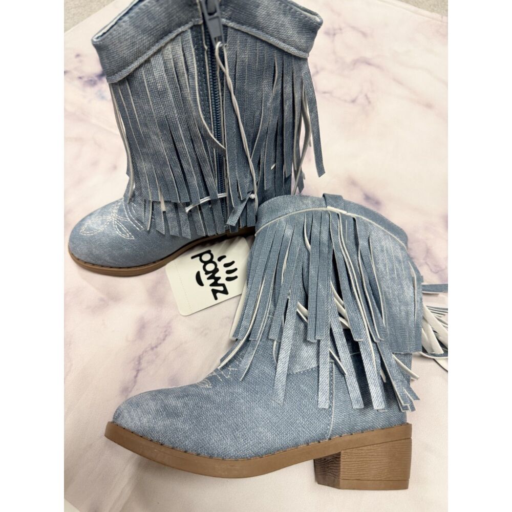 Pawz Girls Blue Western Boots - Picture 2 of 5